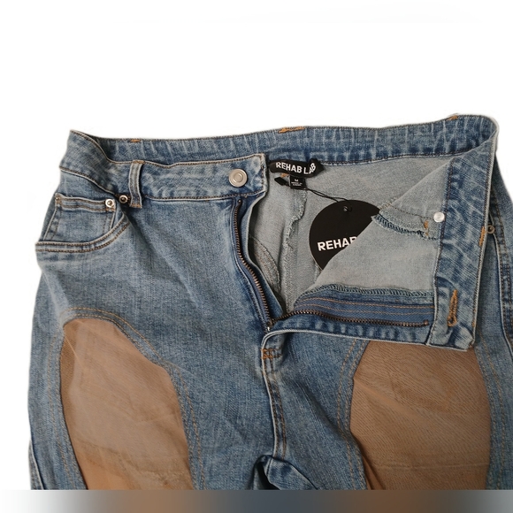 Rehab Blue and Tan Skinny Jeans - Picture 7 of 9